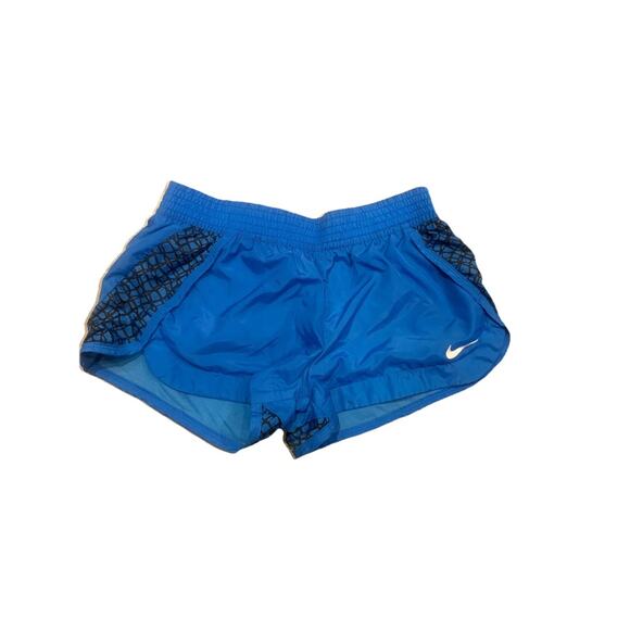 Nike Training Running Shorts Womens Medium Blue Elastic Waist Flannel Lined - Picture 1 of 6